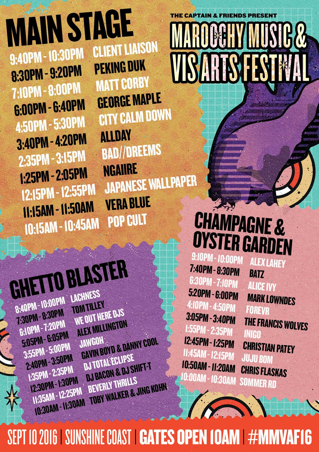 Maroochy Music & Visual Arts Playing Schedule 2016 Maroochy Music & Visual Arts Playing Schedule 2016